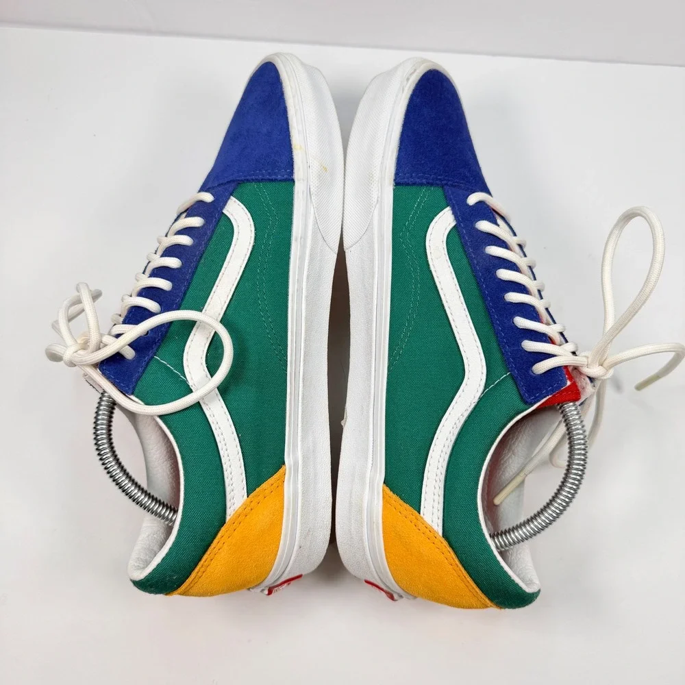 EUC Vans Mens 9.5 Old Skool Yacht Multi-Color Colorblock Canvas Suede Sneakers
